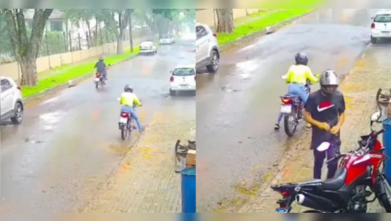 Casal vai roubar moto e na fuga mulher não sai e acaba pega
