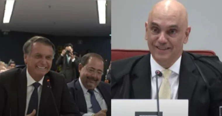 Durante depoimento no inquérito do golpe, ex-presidente fez brincadeira com o ministro do STF, que respondeu com bom humor | Reprodução