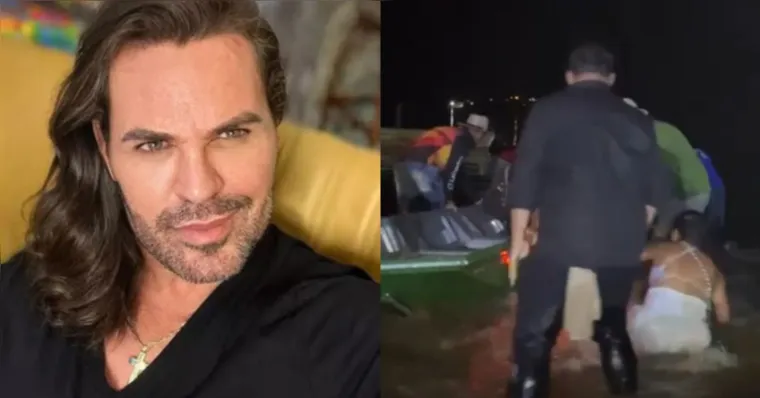 Segurança de Eduardo Costa empurra fã no rio em show no Pará