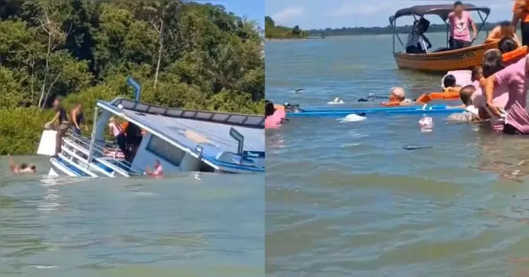 Barco com cerca de 50 pessoas naufraga no Rio Tapajós, em Itaituba
