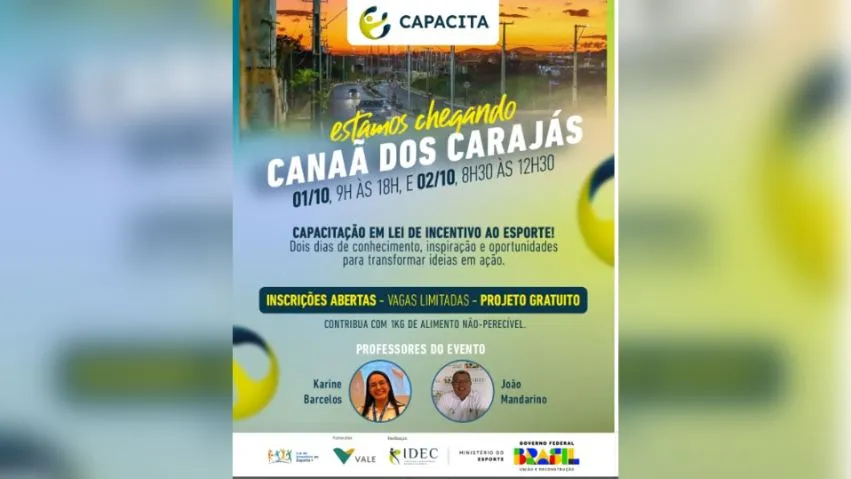 Canaã dos Carajás no Pará recebe curso gratuito sobre Lei de Incentivo ao Esporte