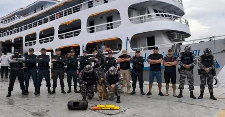 Cão farejador foi decisivo para localizar drogas em navio no Pará