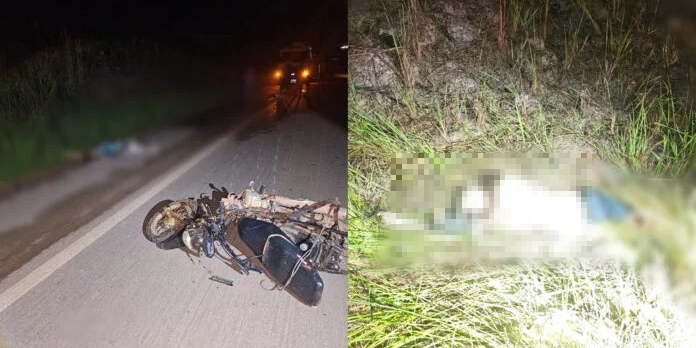 Após motocicleta ser atingida por caminhonete, dois homens morrem na BR-230, próximo a Rurópolis
