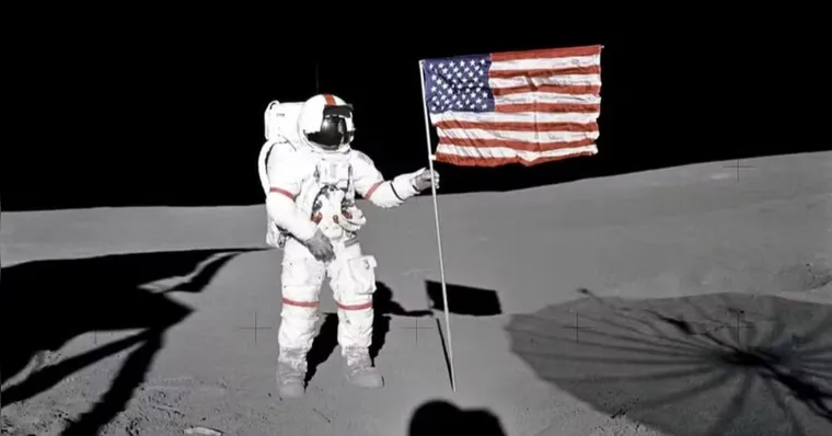 Vale lembrar que, sem atmosfera, a Lua oferece proteção zero contra a radiação solar. | NASA/Heritage Space/picture alliance