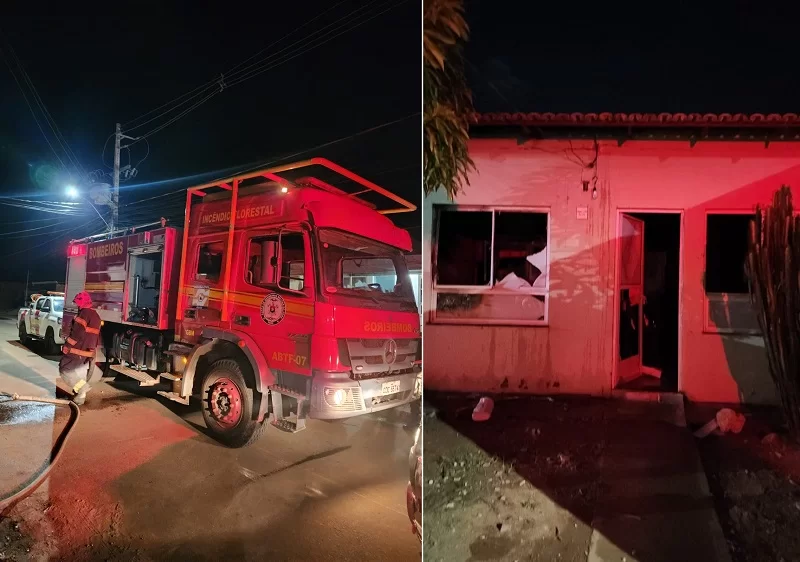 Bombeiros apagaram as chamas que se espalhavam pela casa/ Foto: Divulgação